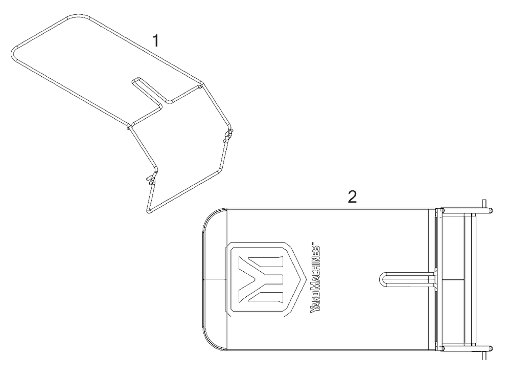 Grassbag Diagram and Parts List for 11A-B23Z345 2022 Yard Machines Lawn Mower